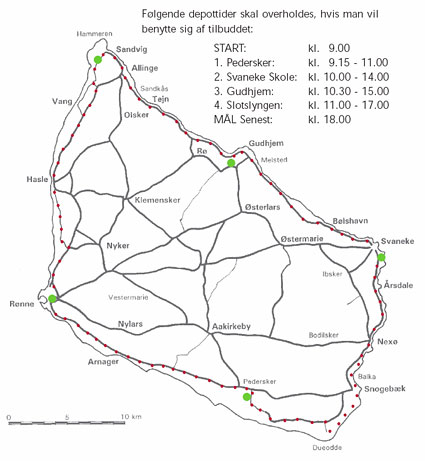 Mapa trasy Bornholm Rundt