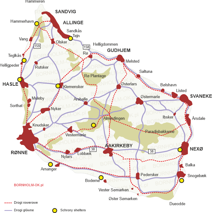 Mapka shelters Bornholm