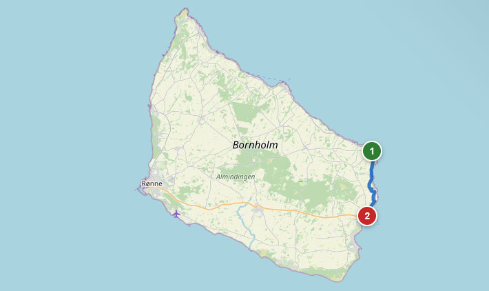Mapa etapu 4 – Svaneke – Nexø