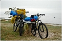 Początek plaży Dueodde i nasze rowery